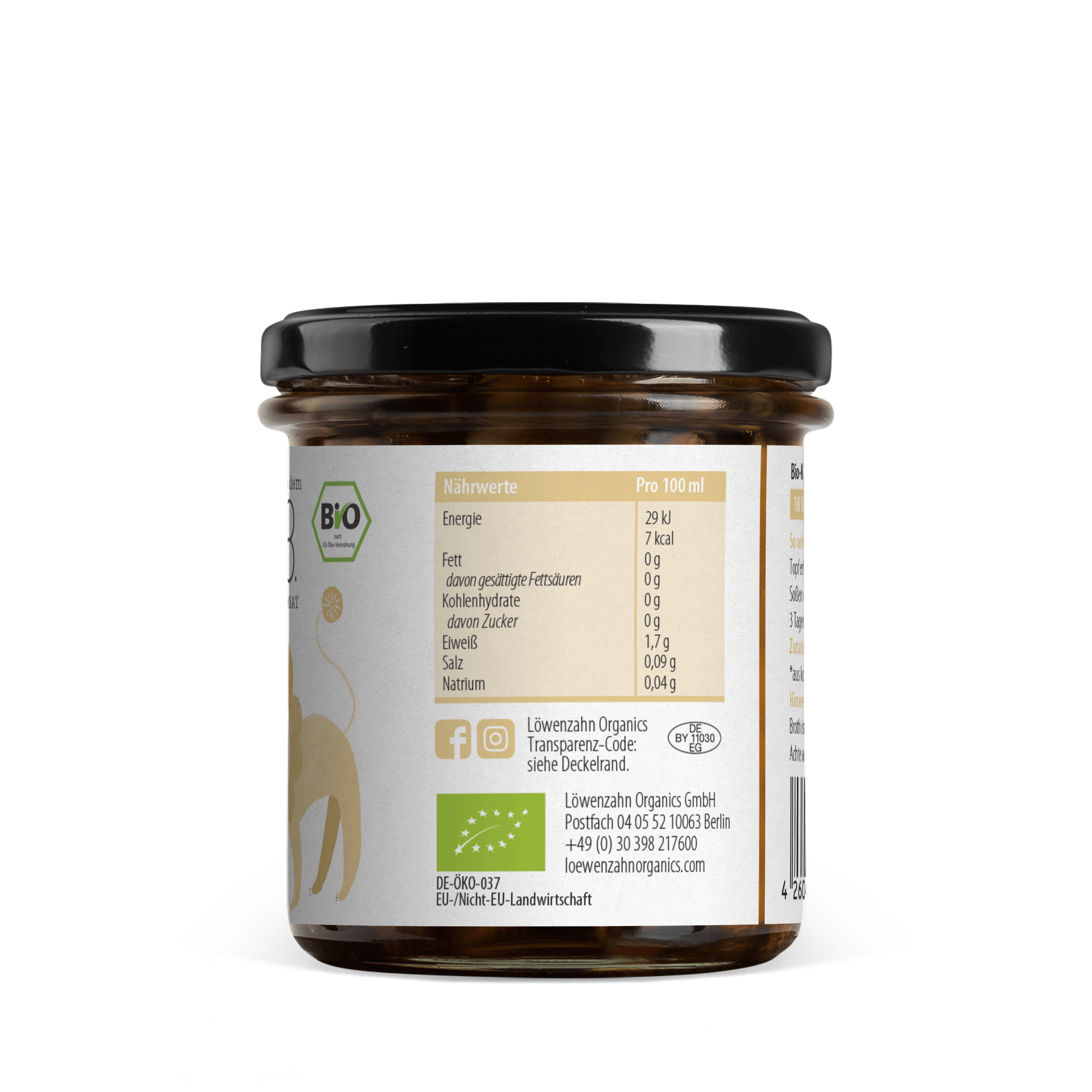 Verpackung (Glas) Seitenansicht Bio Knochenbrühe für Kinder (Bio-Huhn)