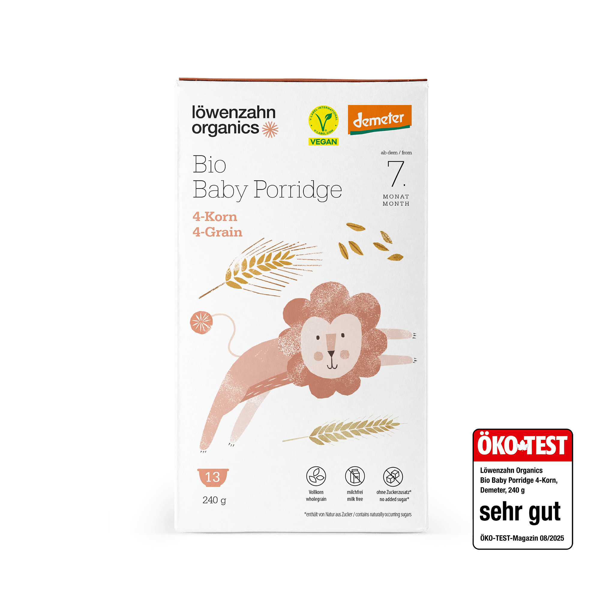Demeter Baby Porridge 4-Korn von Löwenzahn Organics Note „Sehr gut“ bei ÖKO-TEST