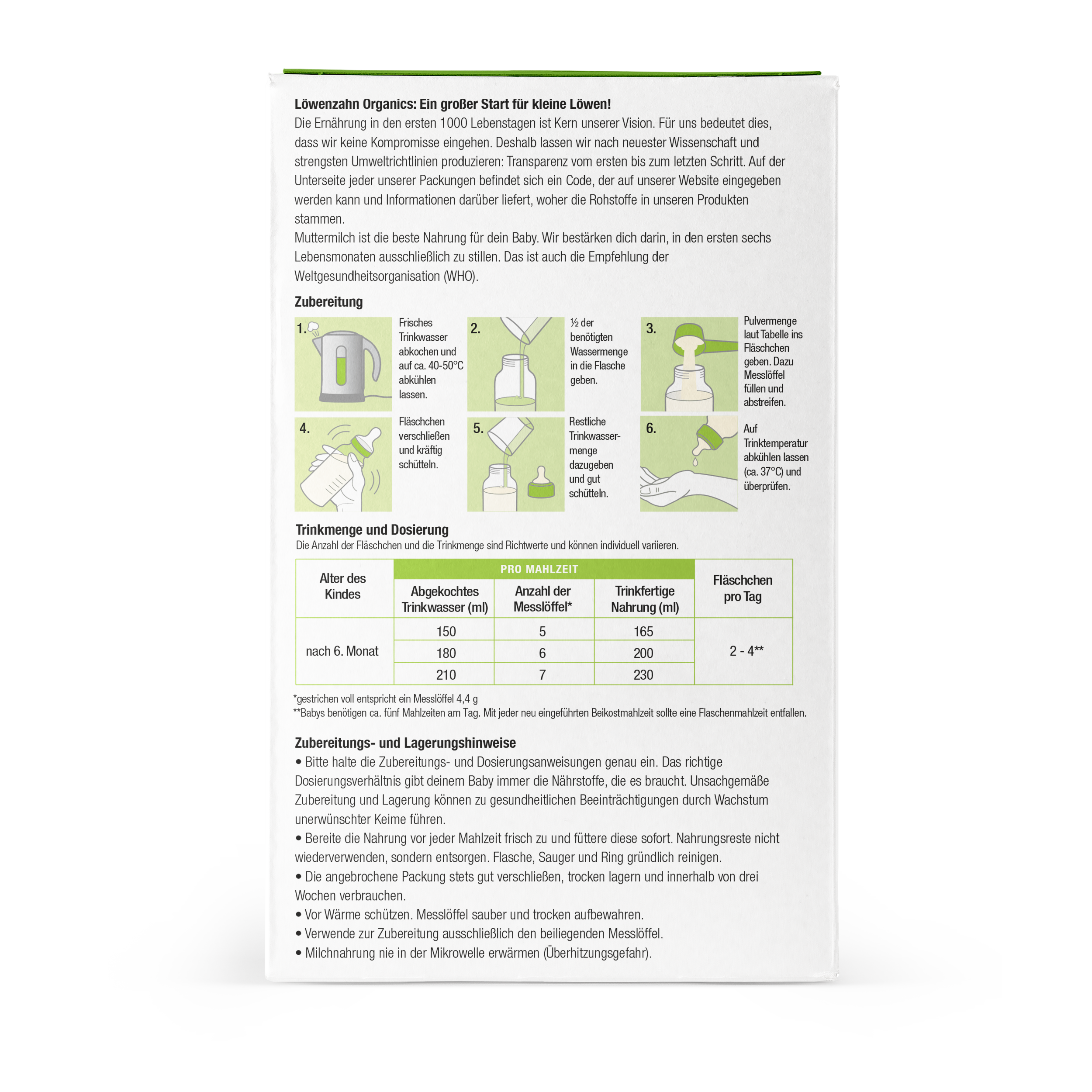 Rückseite Verpackung Babymilch