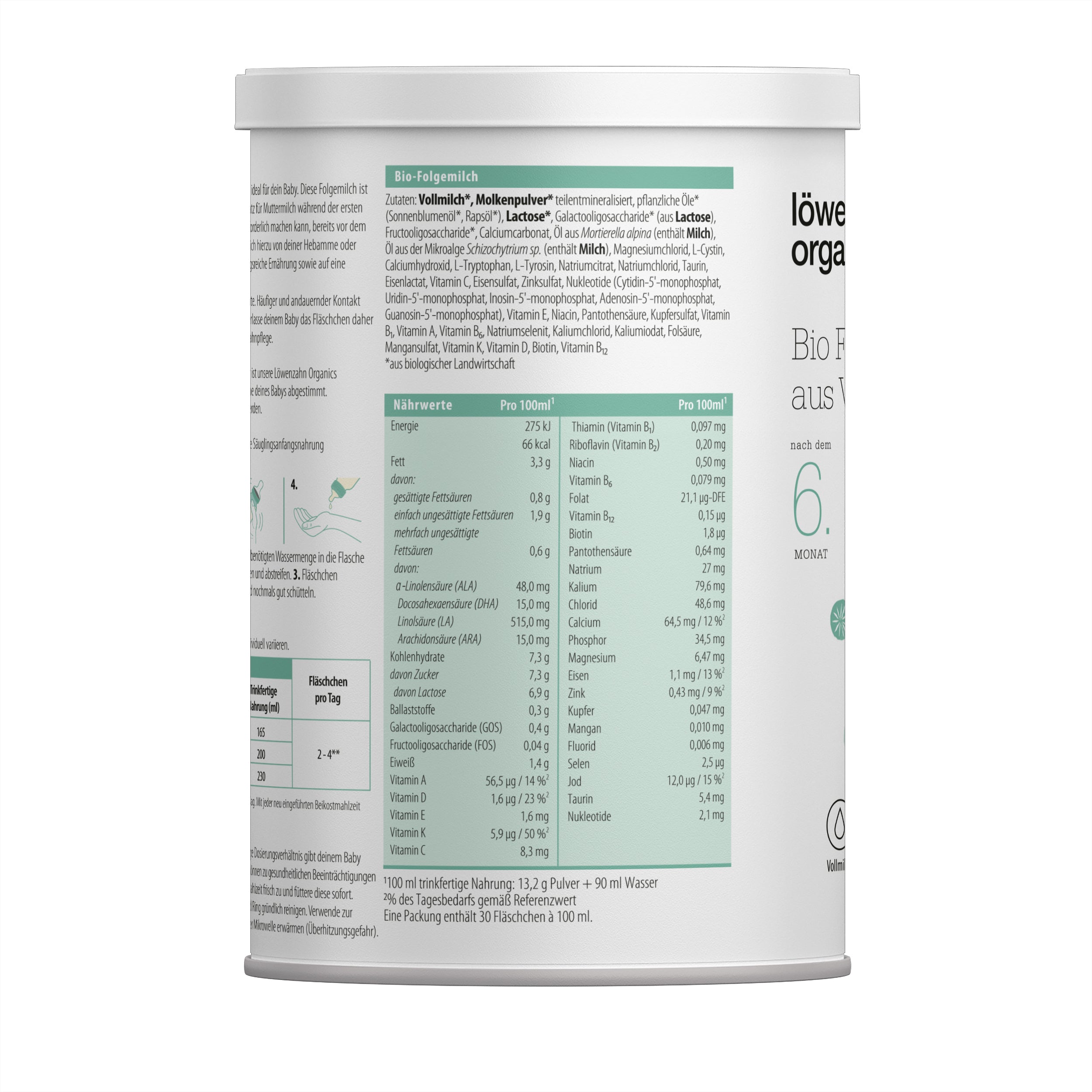 Folgemilch Vollmilch Nährstofftabelle