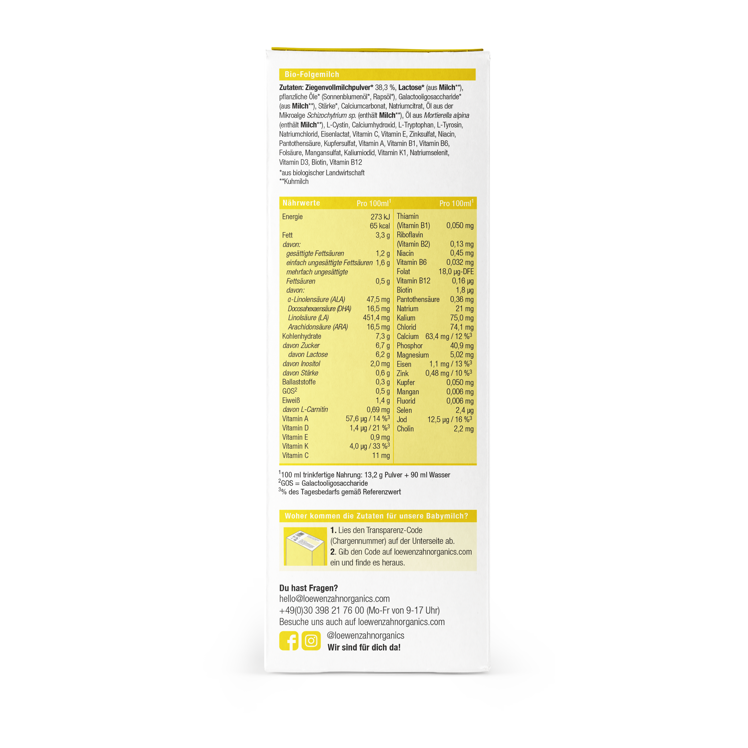 Verpackung Seitenansicht Folgemilch 2 Ziegenmilch
