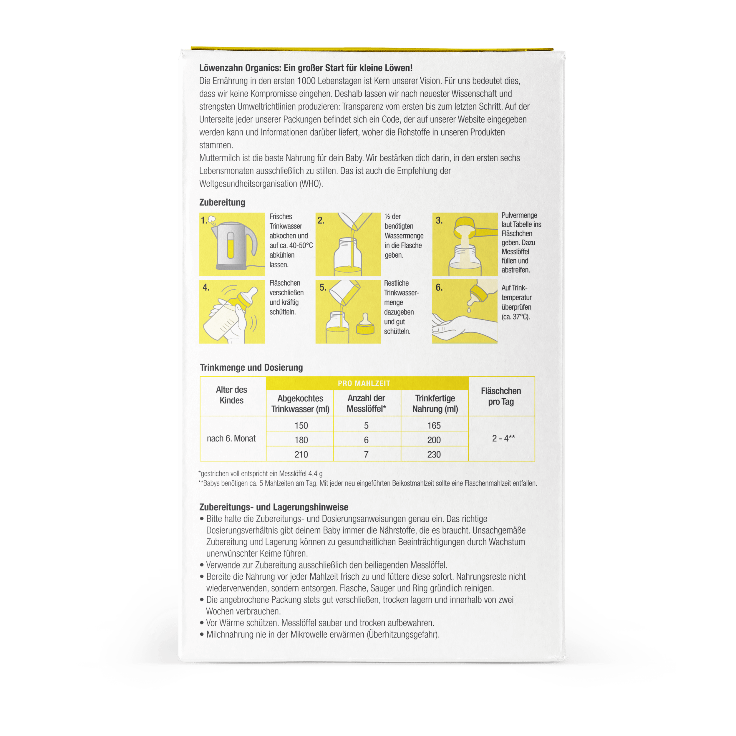 Zubereitung Babyflasche Folgemilch Ziege