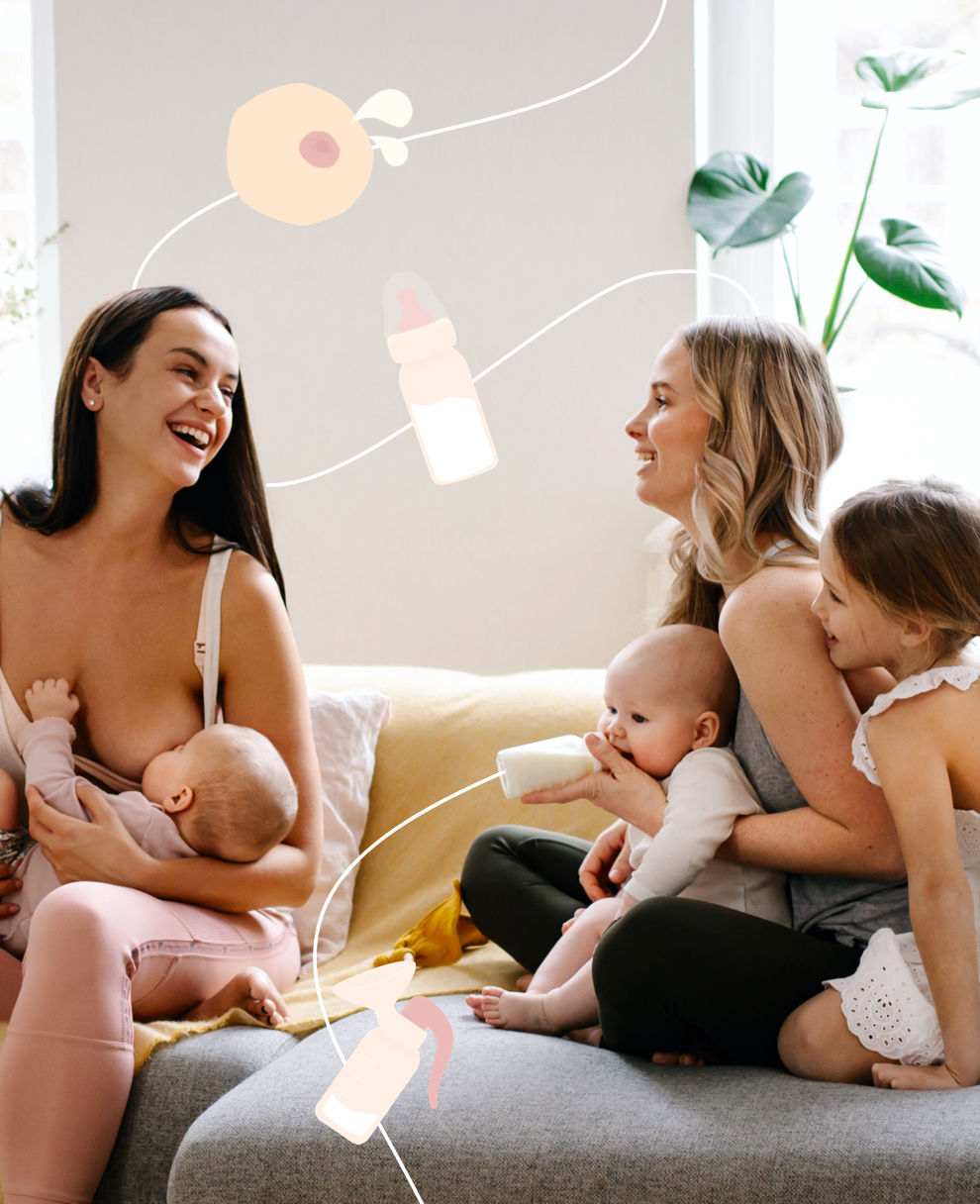 Stillen und Fläschchen geben