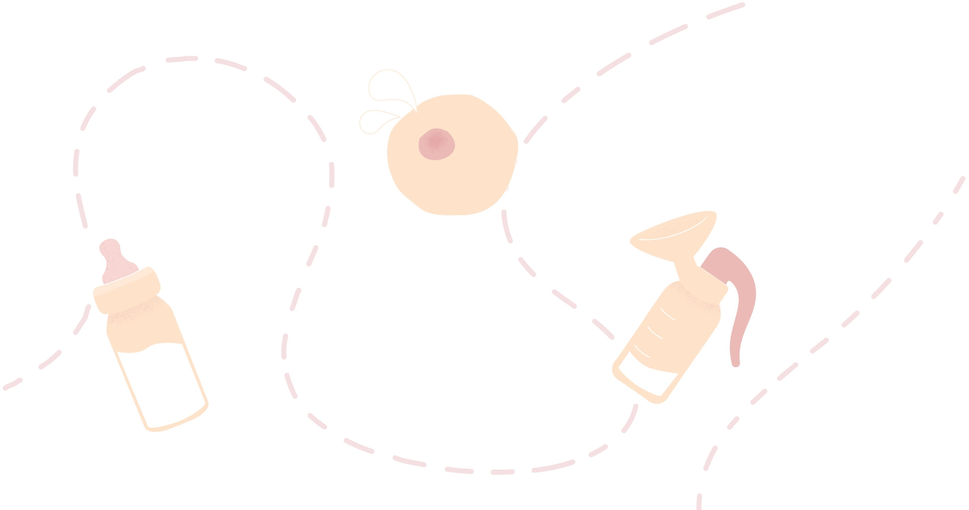 Fläschchen, Brust und Milchpumpe