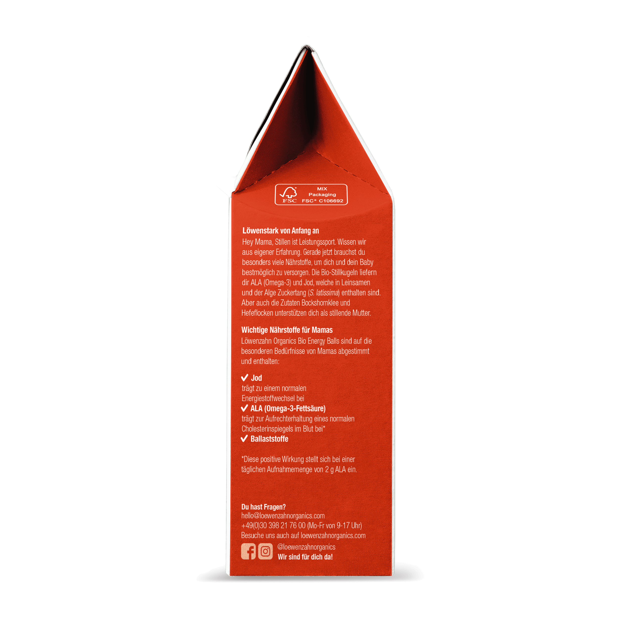 Bio Energy Balls für Stillende Mango Verpackung Seitenansicht