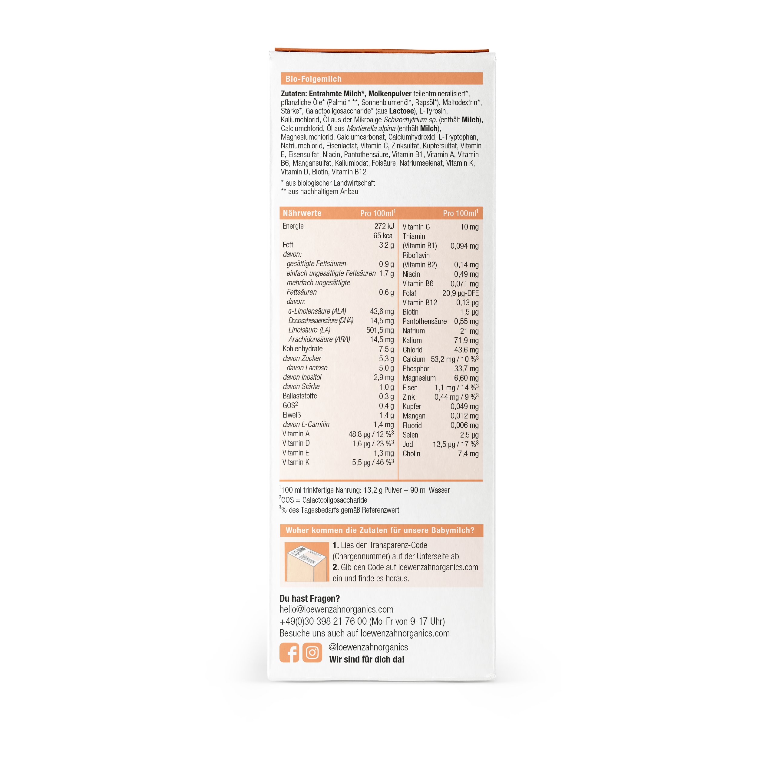 Verpackung Seitenansicht Folgemilch 2 