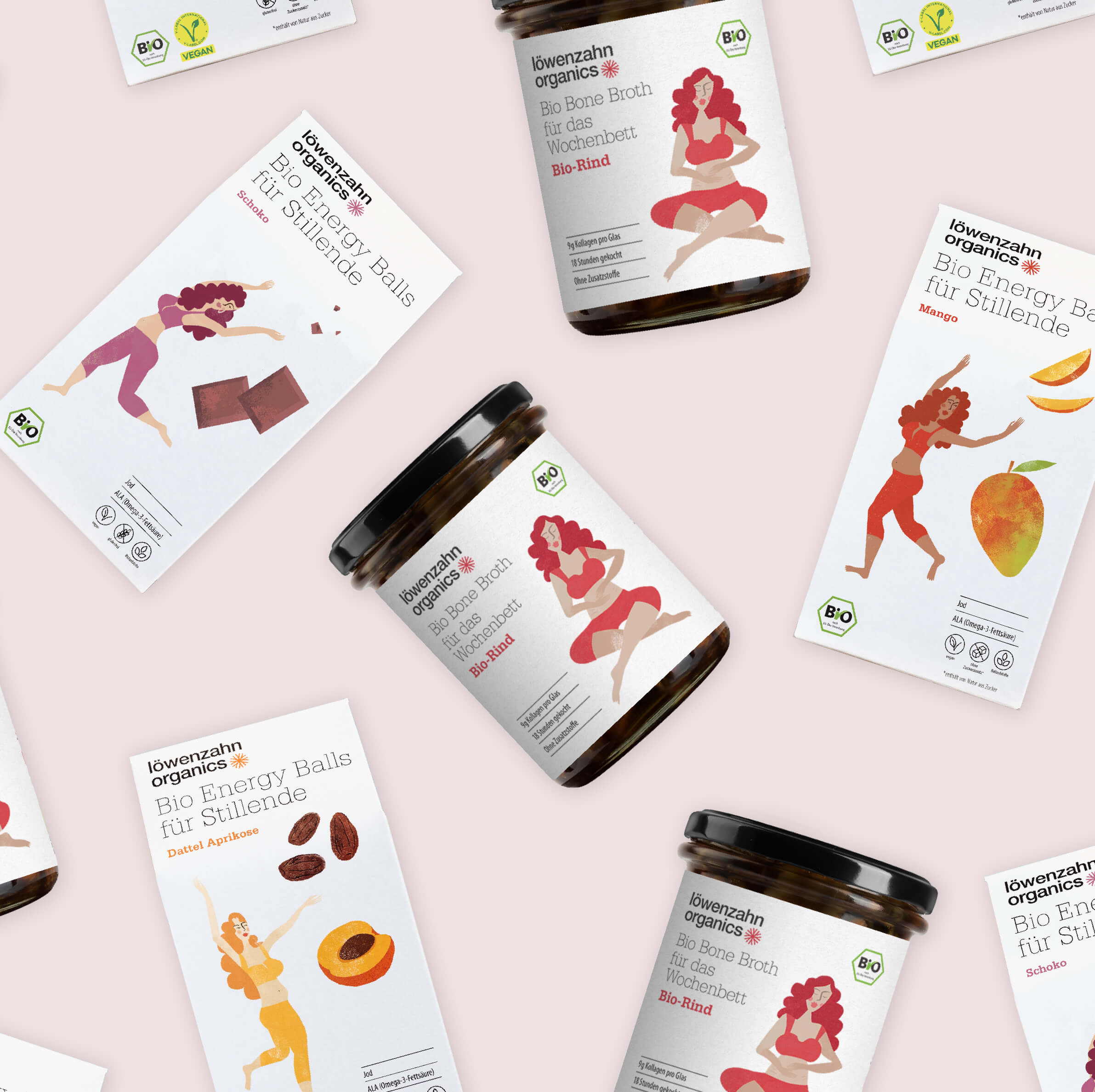 Verschiedene Produkte für Mamas: Stillkugeln und Wochenbettsuppe