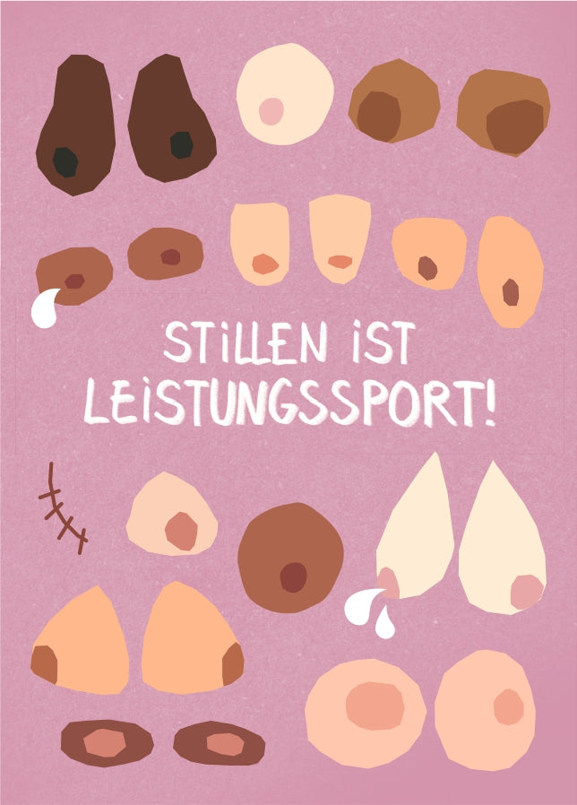 Postkarte: Stillen ist Leistungssport